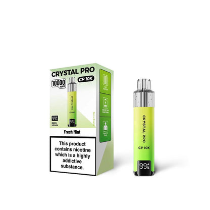 Crystal Pro 10000 CP10K Prefilled Pod Kit Box of 5, Fresh Mint Flavour