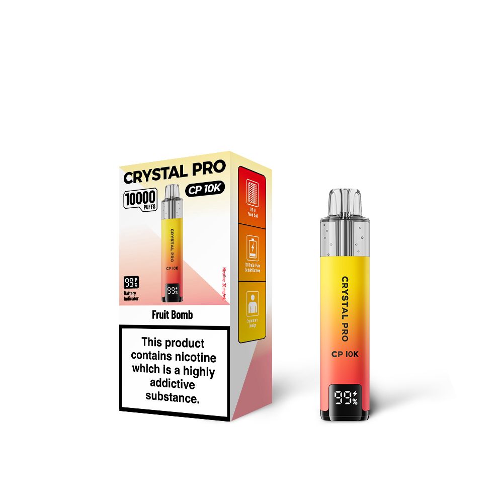 Crystal Pro 10000 CP10K Prefilled Pod Kit Box of 5, Fruit Bomb Flavour