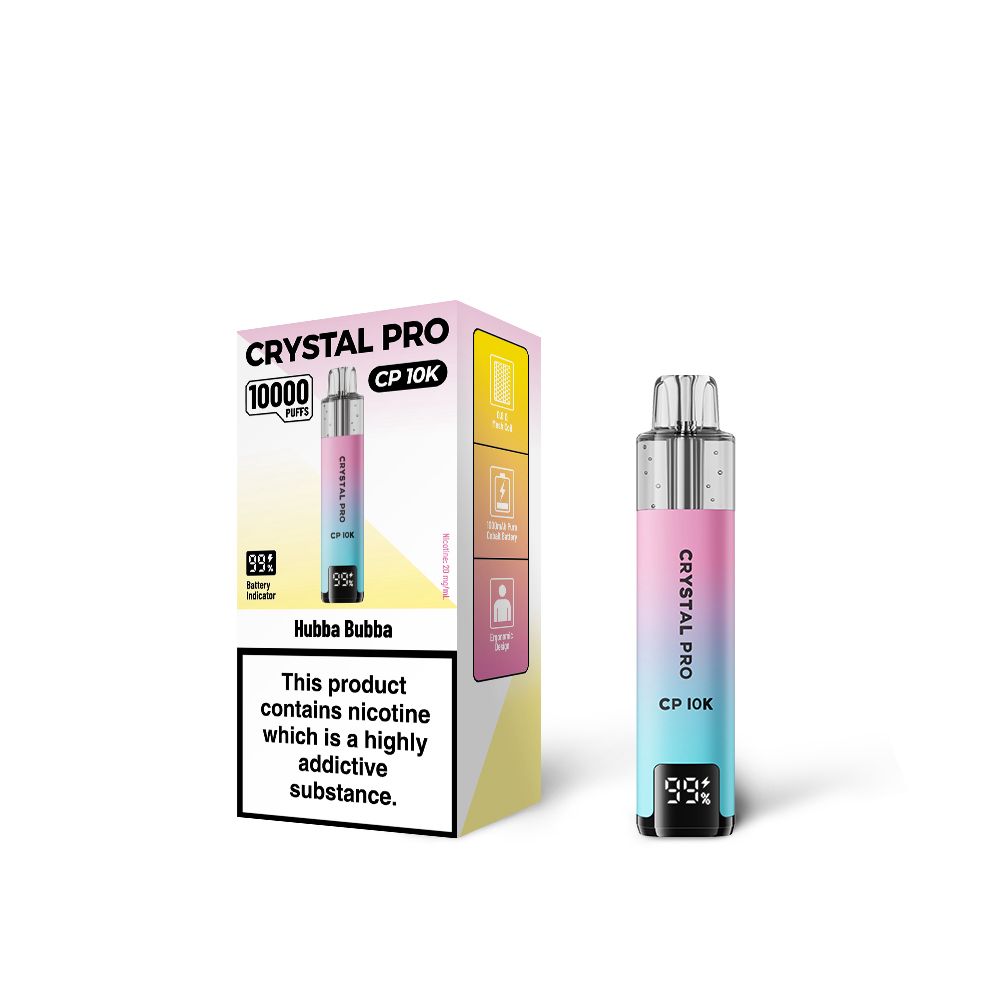 Crystal Pro 10000 CP10K Prefilled Pod Kit Box of 5, Hubba Bubba Flavour