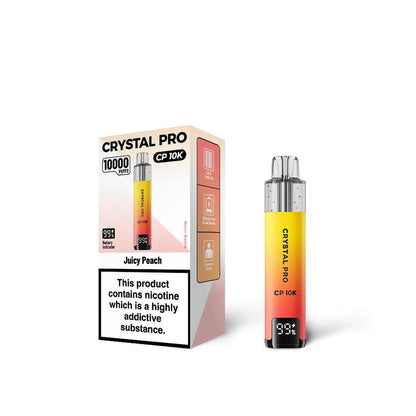 Crystal Pro 10000 CP10K Prefilled Pod Kit Box of 5, Juicy Peach Flavour