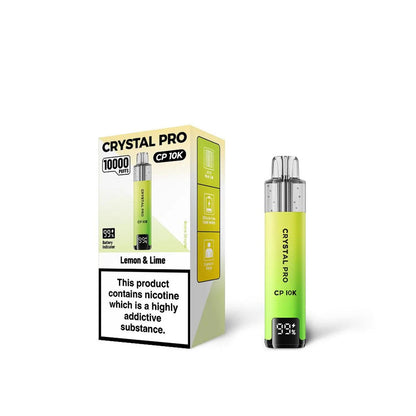 Crystal Pro 10000 CP10K Prefilled Pod Kit Box of 5, Lemon Lime Flavour