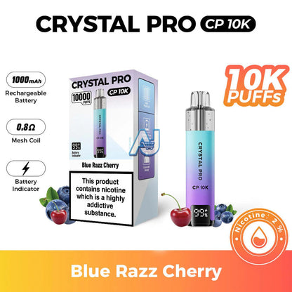 Crystal Pro CP 10K Puffs, Blue Razz Cherry Flavor