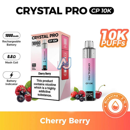 Crystal Pro CP 10K Puffs, Cherry Berry Flavor