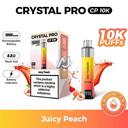 Crystal Pro CP 10K Puffs by Suonon, Juicy Peach Flavor