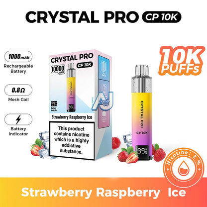 Crystal Pro CP 10K Puffs, Strawberry Raspberry Ice Flavor
