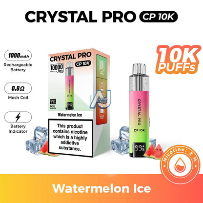 Crystal Pro CP 10K Puffs, Watermelon Ice Flavor