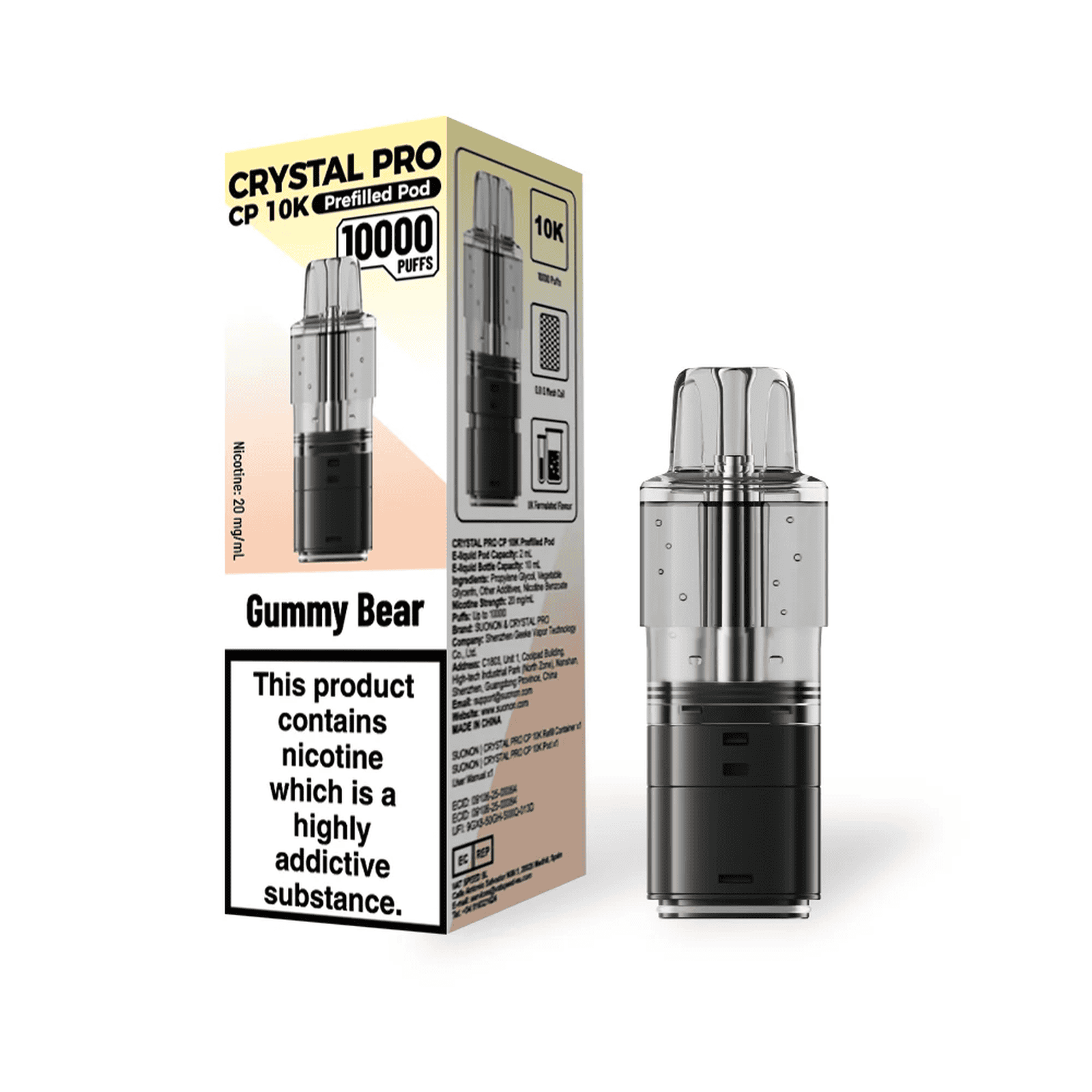 Crystal Pro CP 10k Replacement Pods Box f 5, Gummy Bear Flavour