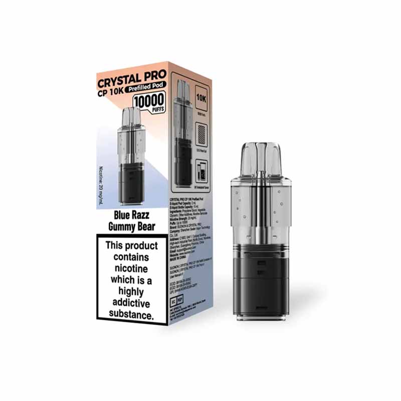CRYSTAL PRO CP10K Prefilled Replacement Pod, Blue Razz Gummy Bear Flavour