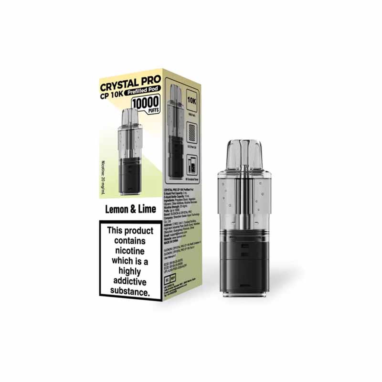 CRYSTAL PRO CP10K Prefilled Replacement Pod, Lemon Lime Flavour