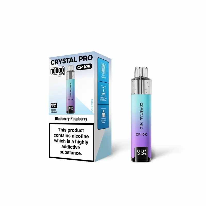 Crystal Pro Cp 10k Puffs Prefilled Pod Vape Kit, Blue Berry Raspberry Flavour