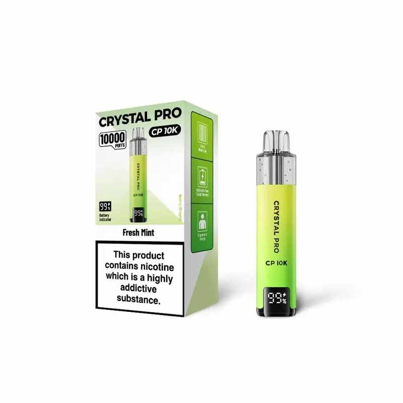 Crystal Pro Cp 10k Puffs Prefilled Pod Vape Kit, Fresh Mint Flavour