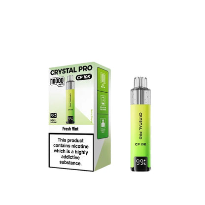 Crystal Pro Cp 10k Puffs Prefilled Pod Vape Kit, Fresh Mint Flavour