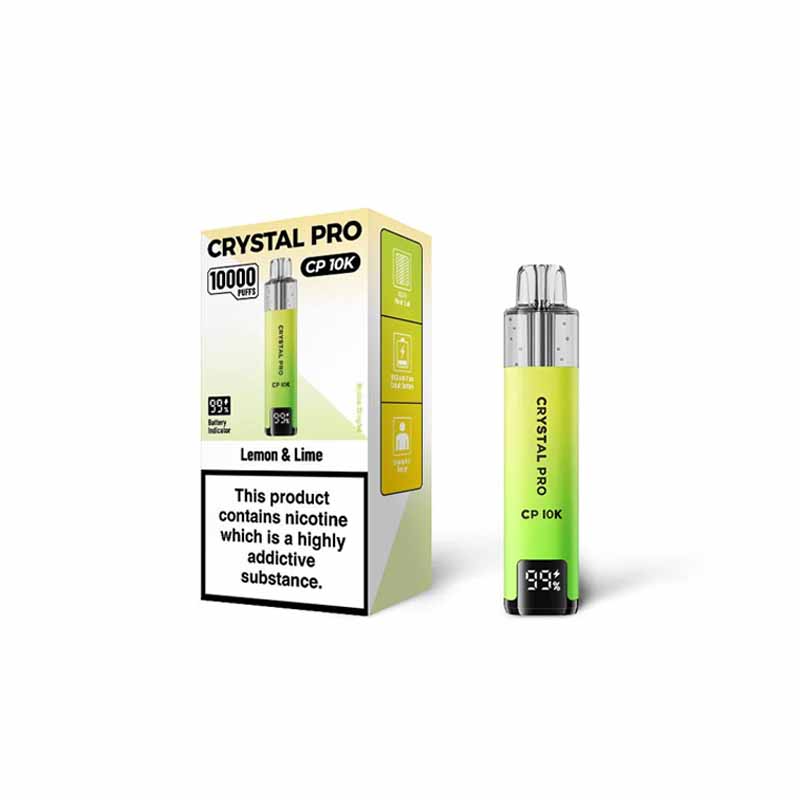 Crystal Pro Cp 10k Puffs Prefilled Pod Vape Kit, Lemon Lime Flavour