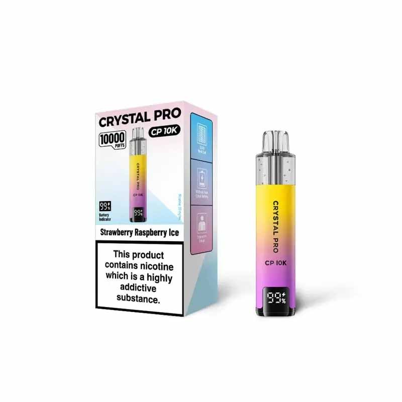 Crystal Pro Cp 10k Puffs Prefilled Pod Vape Kit, Strawberry Raspberry Flavour