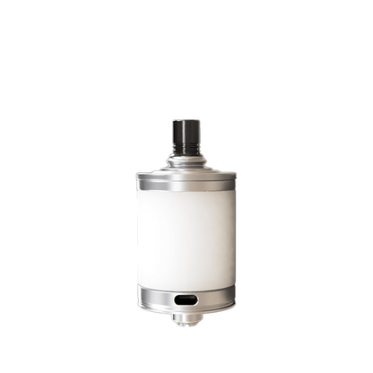 Cthulhu Valor MTL RTA, a sleek silver vaping tank, displayed against a white background.