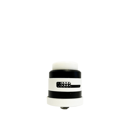 Damn Vape Nitrous RDA Dual Cap Edition in black and white, shown against a plain background.