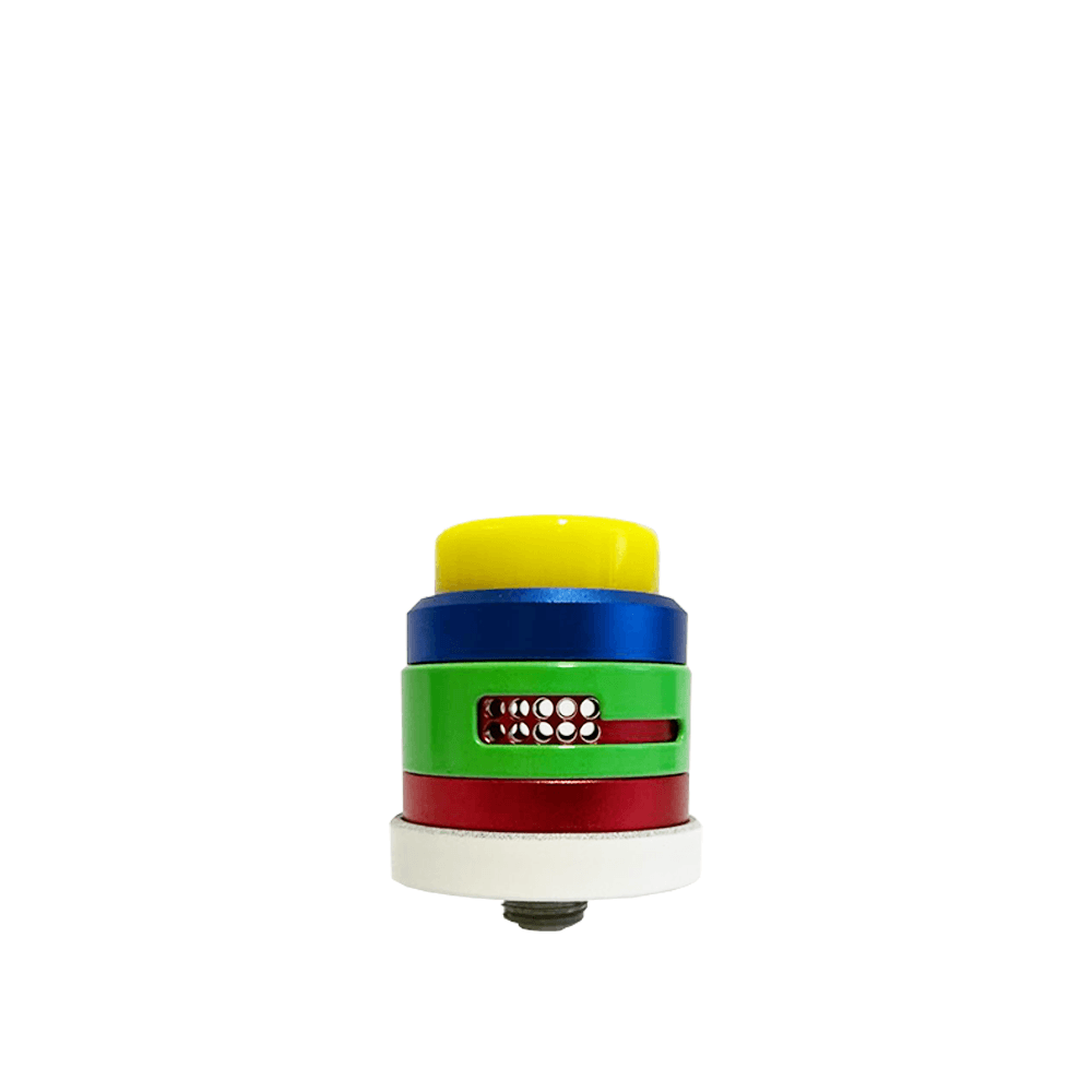 Colourful Damn Vape Nitrous RDA Dual Cap on a white background.