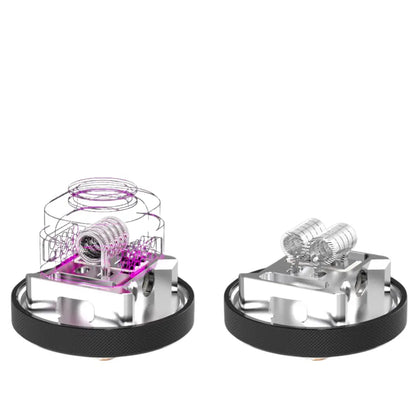 Nitrous 24 RTA By Damn Vape X Koko Sarang Displaying the dual and single coil build decks with a diagram of the honeycomb airflow system that surrounds
