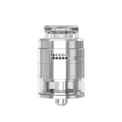Damn Vape Nitrous RDTA in Shiny SS, showcasing adjustable airflow and glass tank.