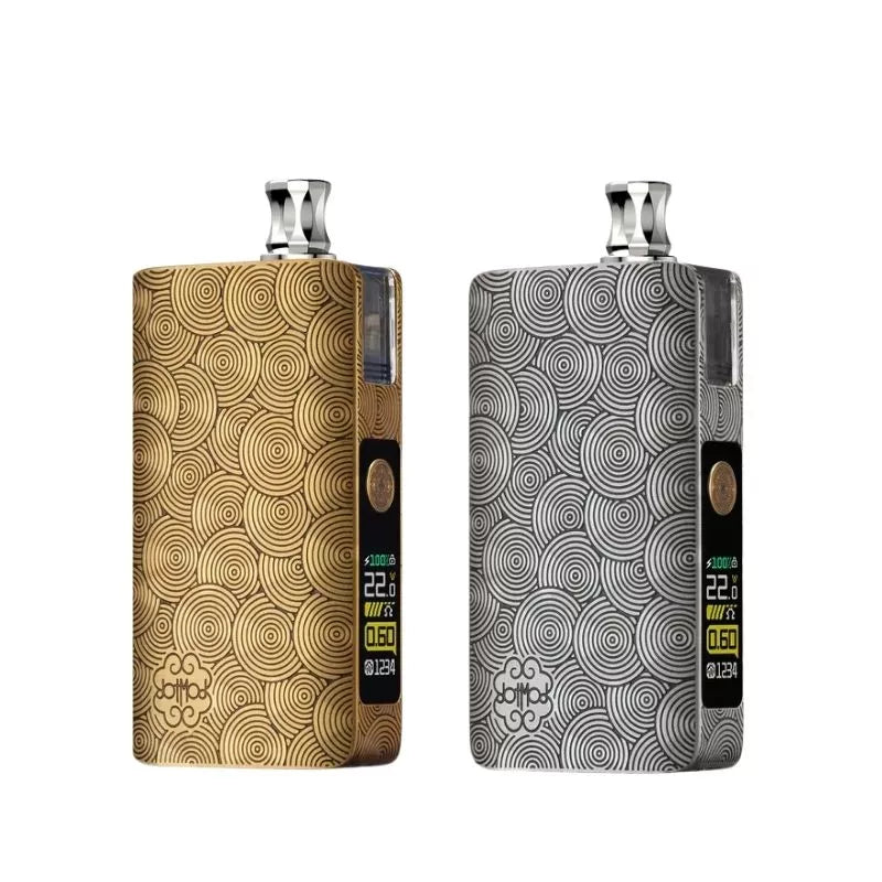 DotMod DotPod Max Pod Vape Kit In gold ripple & silver ripple colour. Great for Nic Salt E-liquids