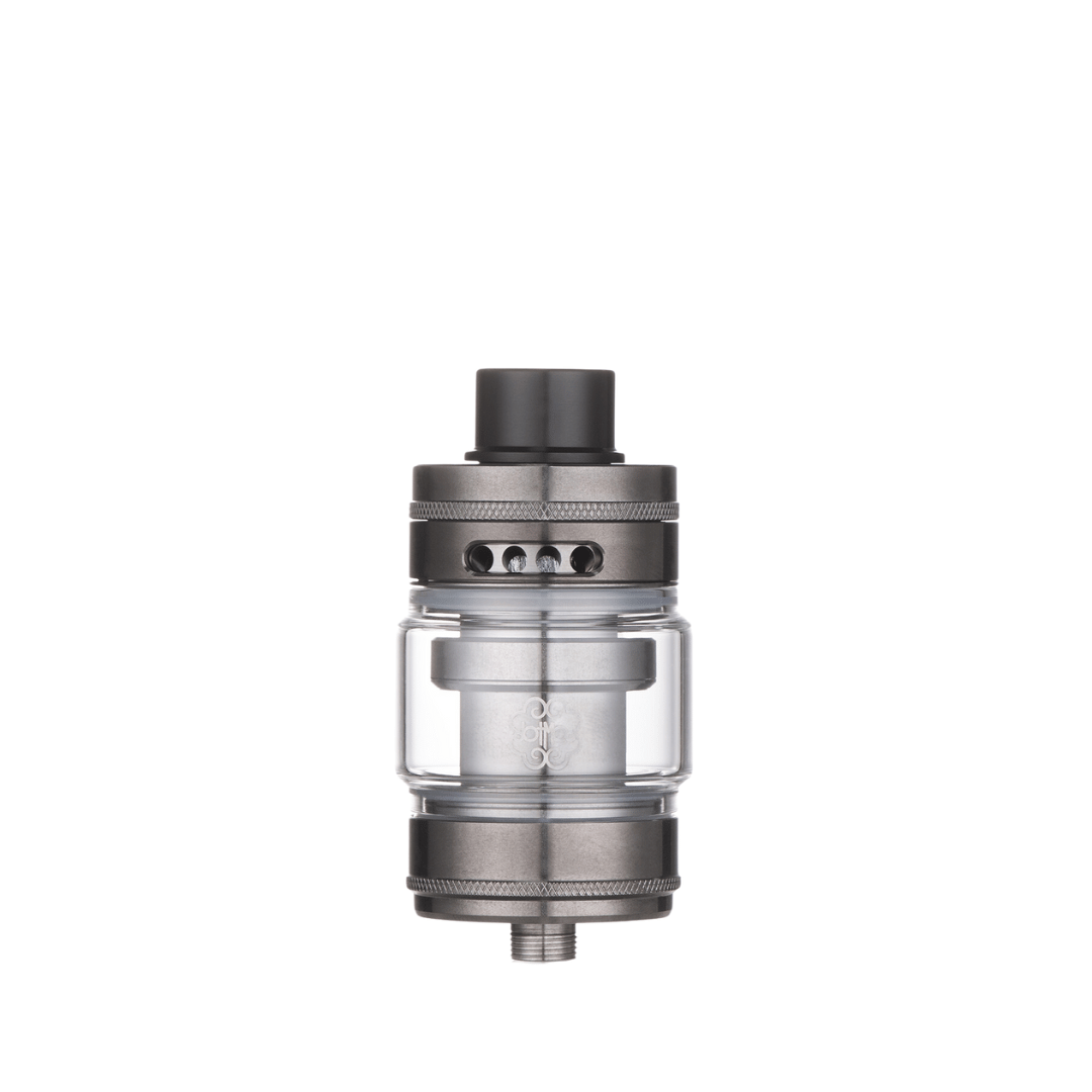 Dotmod DotTank Max sub-ohm tank, sleek design with adjustable airflow and metal finish.