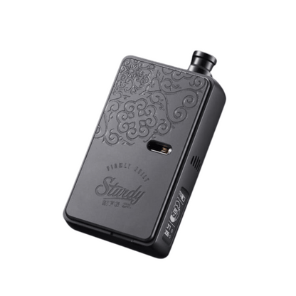 Dotmod Sturdy DotAIO V2 Nero Edition, sleek black vape device with ornate design.