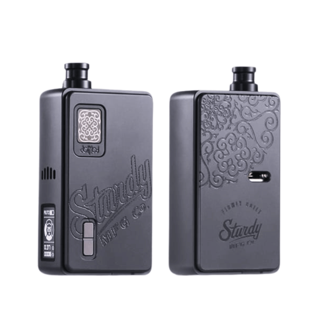 Dotmod Sturdy DotAIO V2 Nero Edition, sleek black design with intricate engravings.