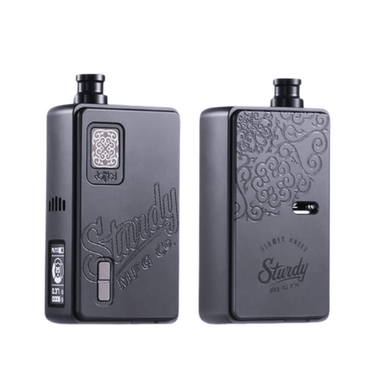 Dotmod Sturdy DotAIO V2 Nero Edition, sleek black design with intricate engravings.