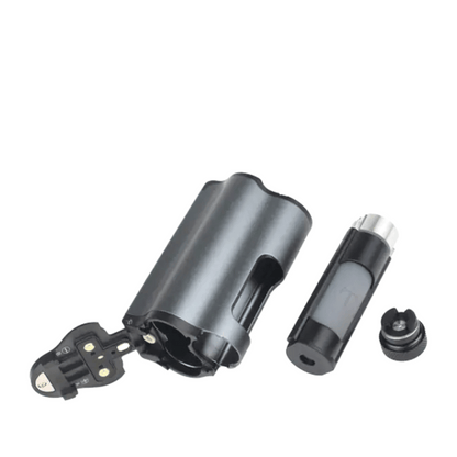 Dovpo Topside Dual Squonk Mod with battery compartment and squonk bottle, disassembled view.
