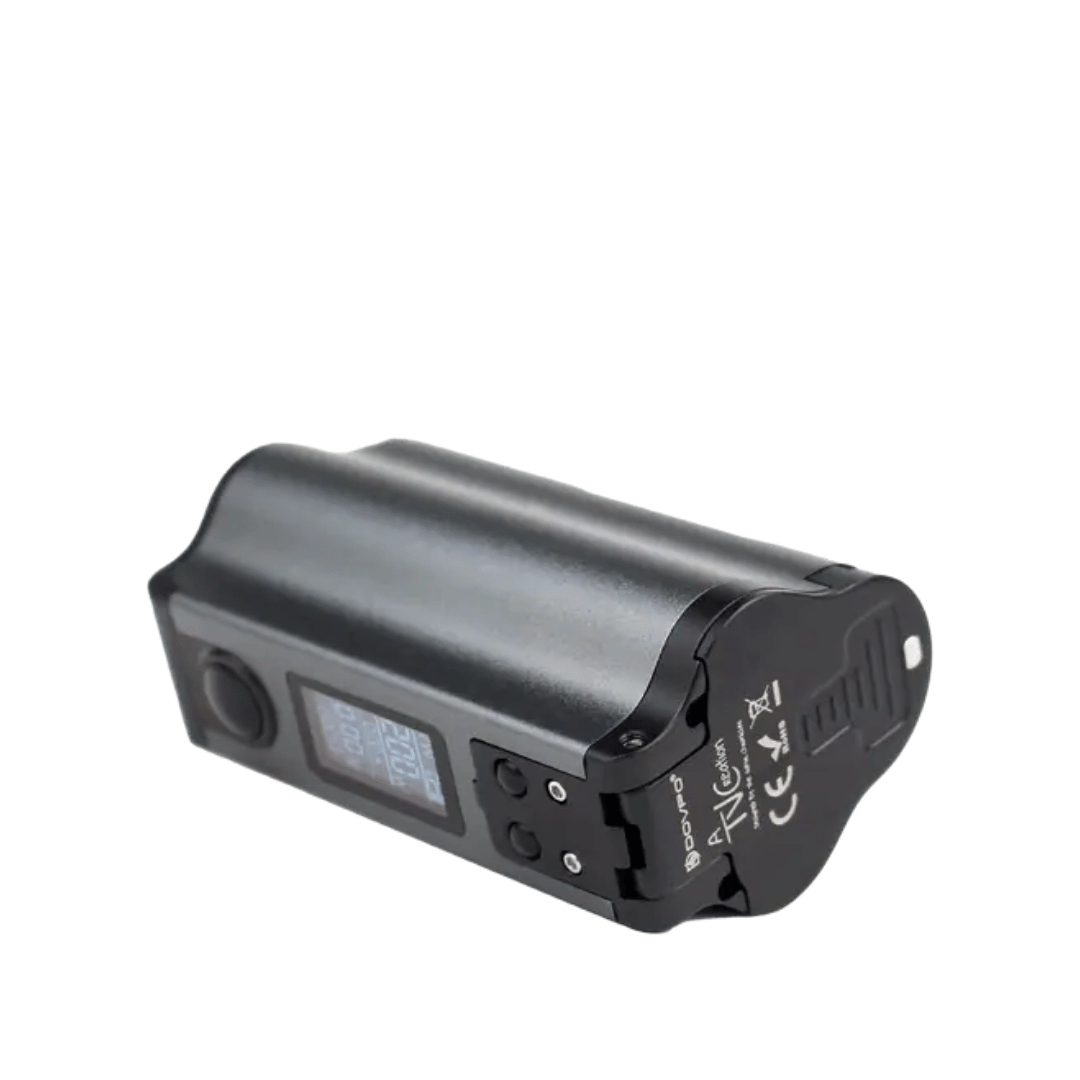 Dovpo Topside Dual Squonk Mod in gunmetal, featuring a sleek design and digital display.