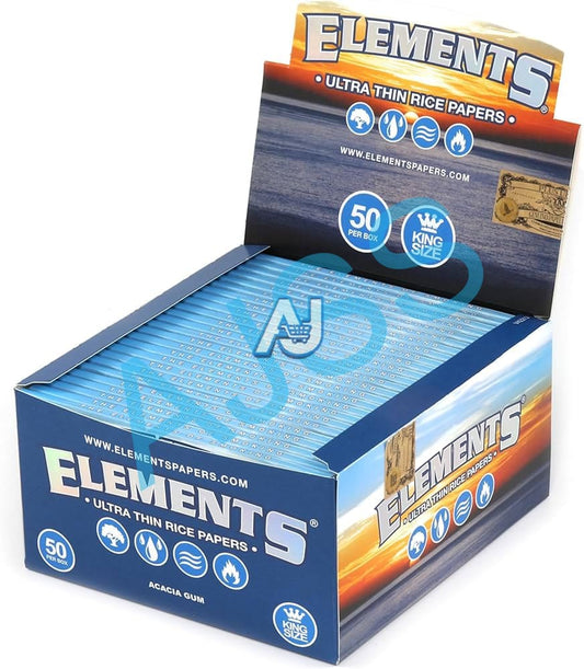 Element King Size Slim Rice Papers Full Box 50 Packs, Aj Super Store