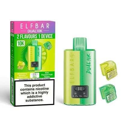 Elf B Dual 10K Puffs Prefilled Pod Vape kit Box of 5, Green Edition