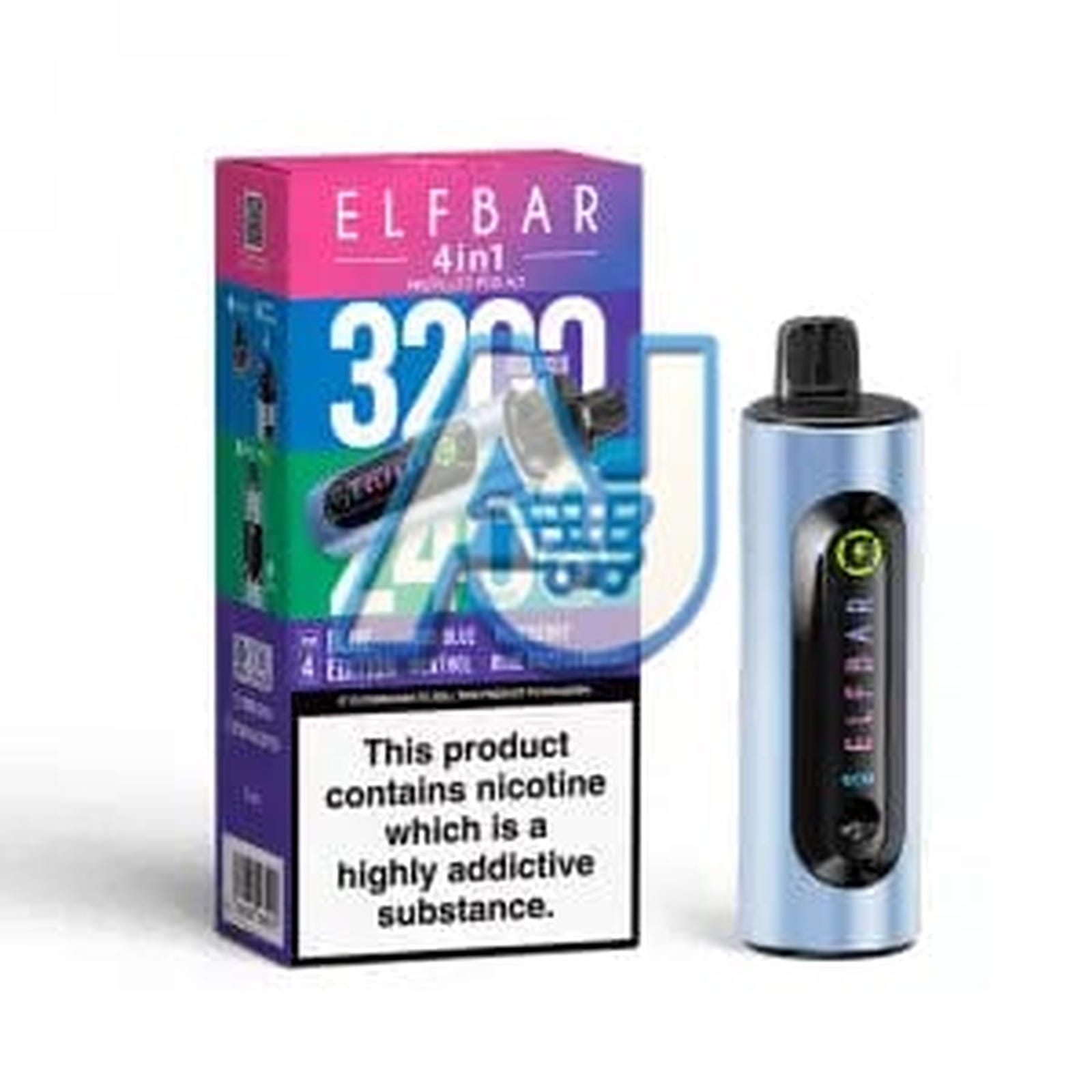 Elf Bar 4 in 1 3200 Pod Kit, Blue Edition