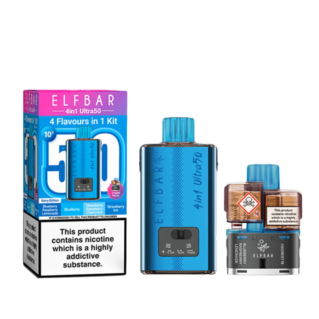 Elf Bar 4 in 1 Ultra 50 Prefilled Pod Vape Kit in Berry Edition Flavour