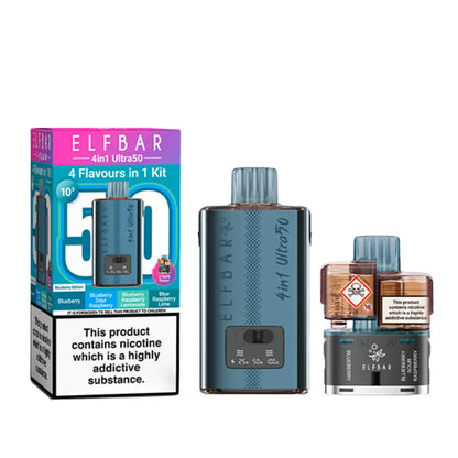 Elf Bar 4 in 1 Ultra 50 Prefilled Pod Vape Kit in Blueberry Edition Flavour