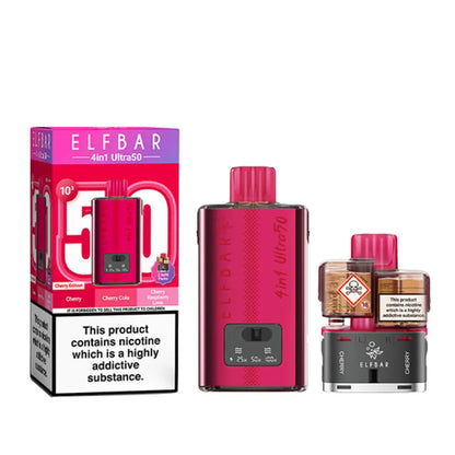 Elf Bar 4 in 1 Ultra 50 Prefilled Pod Vape Kit in Cherry Edition Flavour