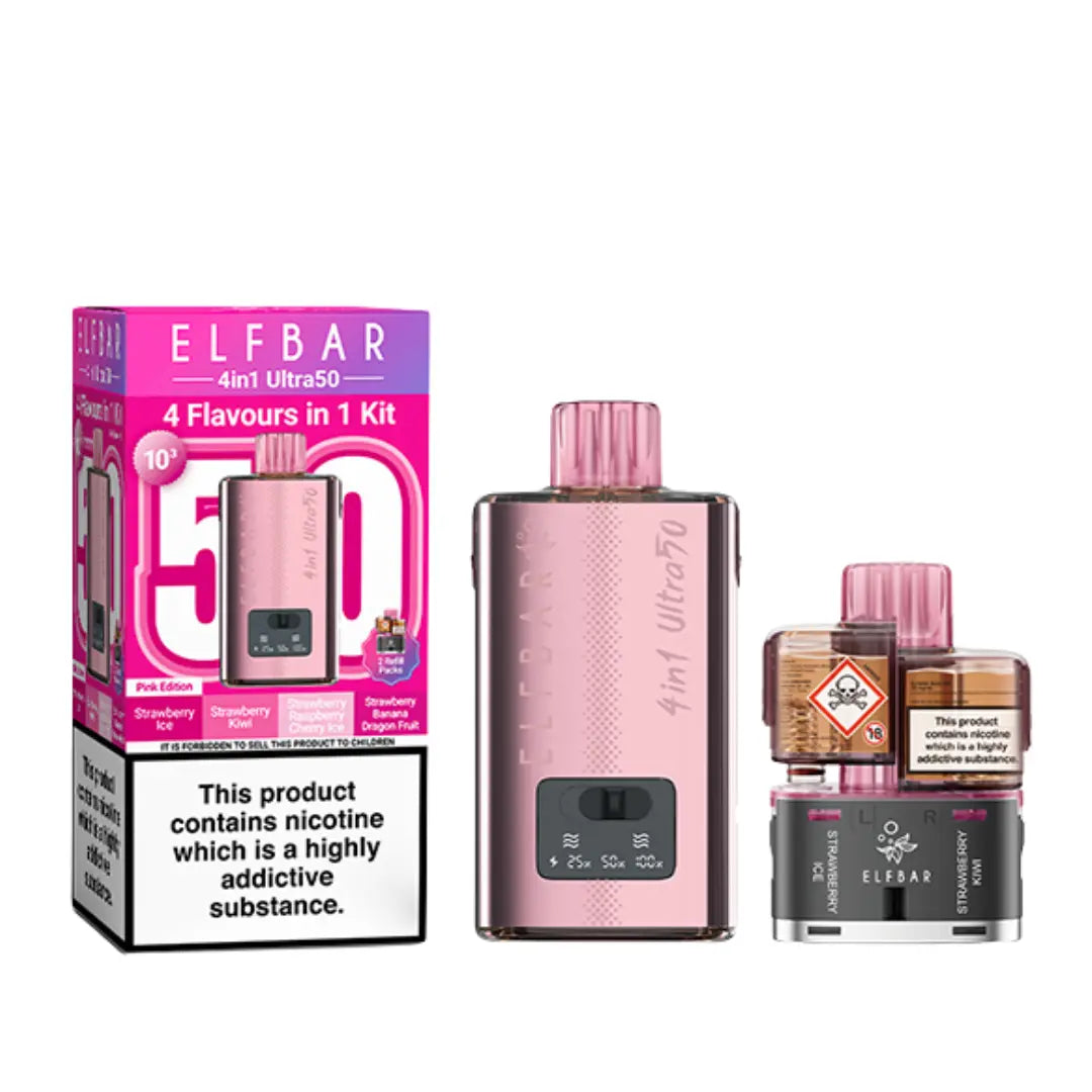 Elf Bar 4 in 1 Ultra 50 Prefilled Pod Vape Kit in Pink Edition Flavour