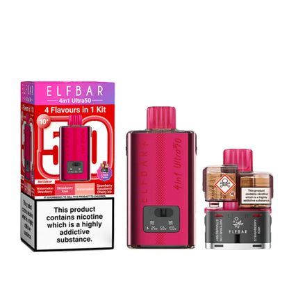 Elf Bar 4 in 1 Ultra 50 Prefilled Pod Vape Kit in Red Edition Flavour