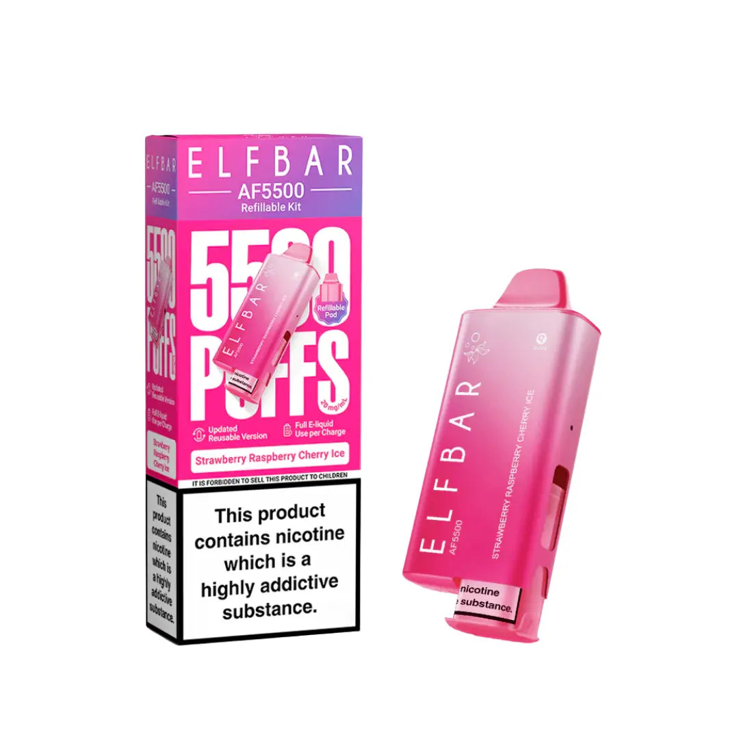 Elfbar Af5500 Strawberry Raspberry Cherry Ice Flavour 