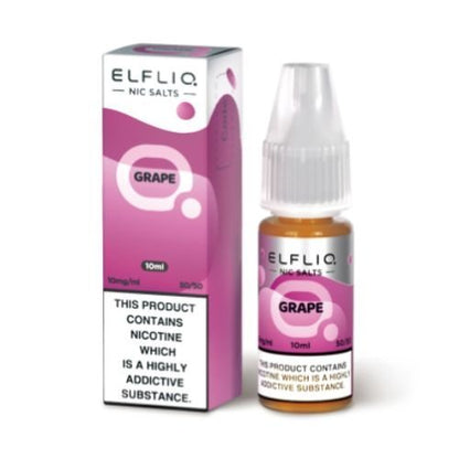 Elf Bar Elf Liq Nic Salt 10ml Box of 10, Grape Flavour 
