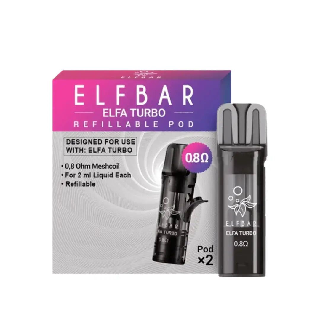 Elf Bar Elfa Turbo Replacement Refill Pods for the Elf Bar Elfa Turbo Vape Pod Kit