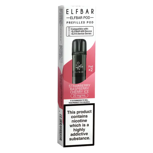 Elf Bar 600 Strawberry Raspberry Cherry Ice Prefilled Pods