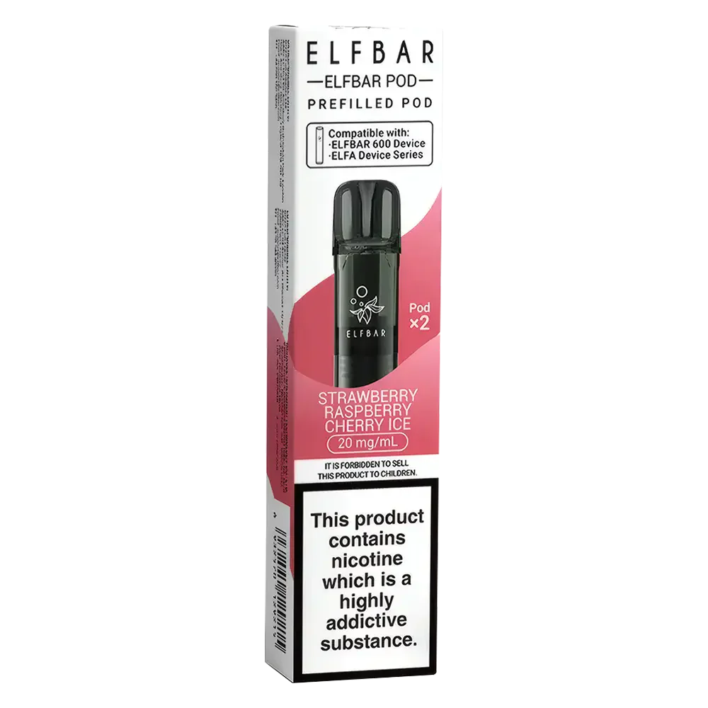 Elf Bar 600 Prefilled Pods Strawberry Raspberry Cherry Ice