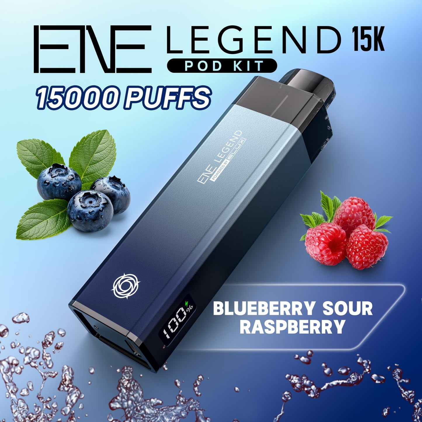 Elux ENE Legend 15k Puffs Prefilled Pod Kit Box of 5, Blueberry Sour Raspberry Flavour
