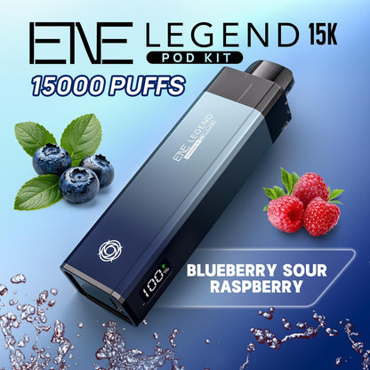 Elux ENE Legend 15k Puffs Prefilled Pod Kit Box of 5, Blueberry Sour Raspberry Flavour