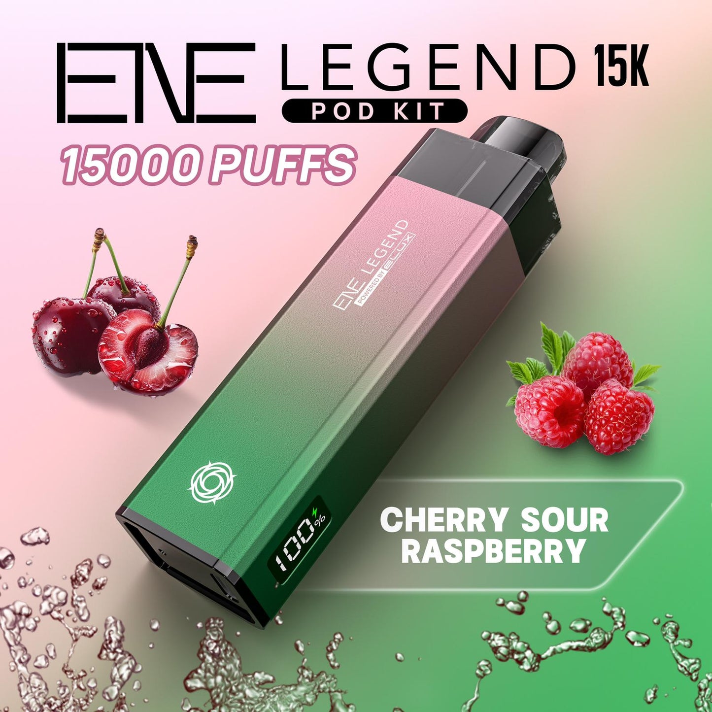 Elux ENE Legend 15k Puffs Prefilled Pod Kit Box of 5, Cherry Sour Raspberry Flavour