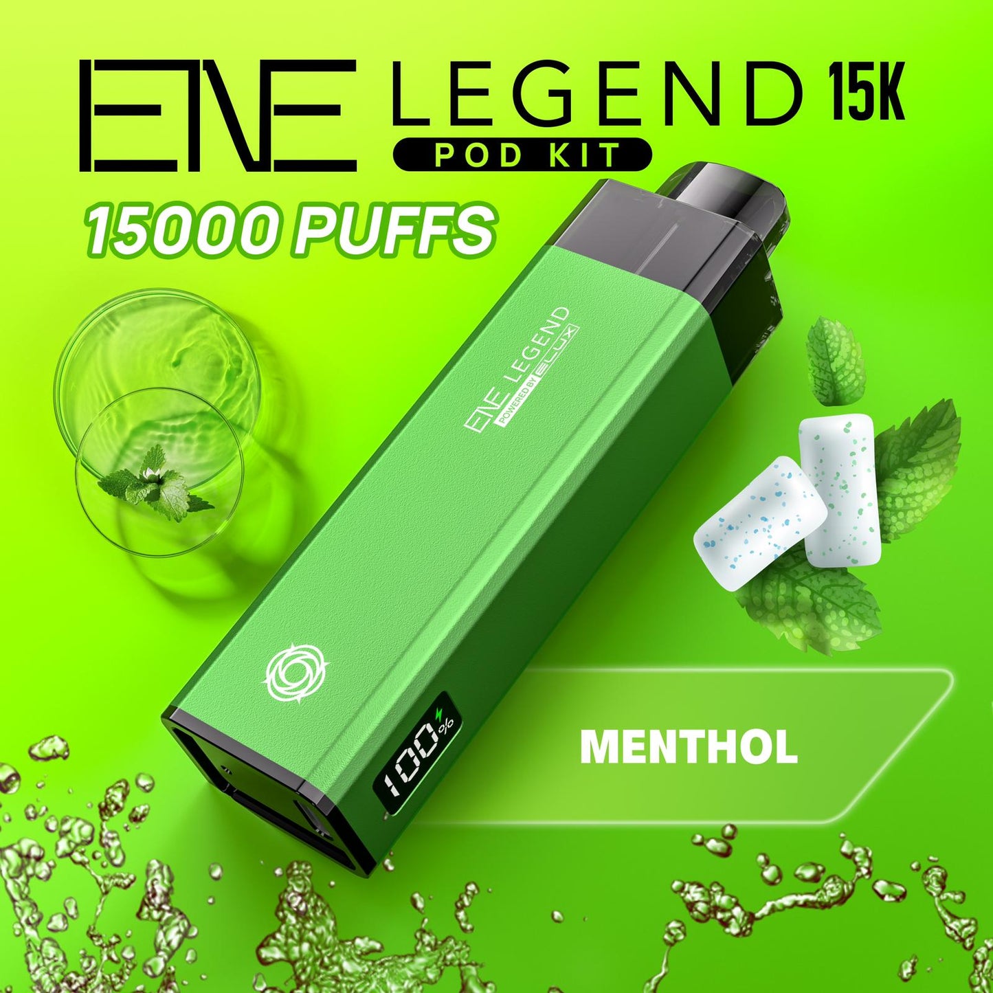 Elux ENE Legend 15k Puffs Prefilled Pod Kit Box of 5, Menthol Flavour