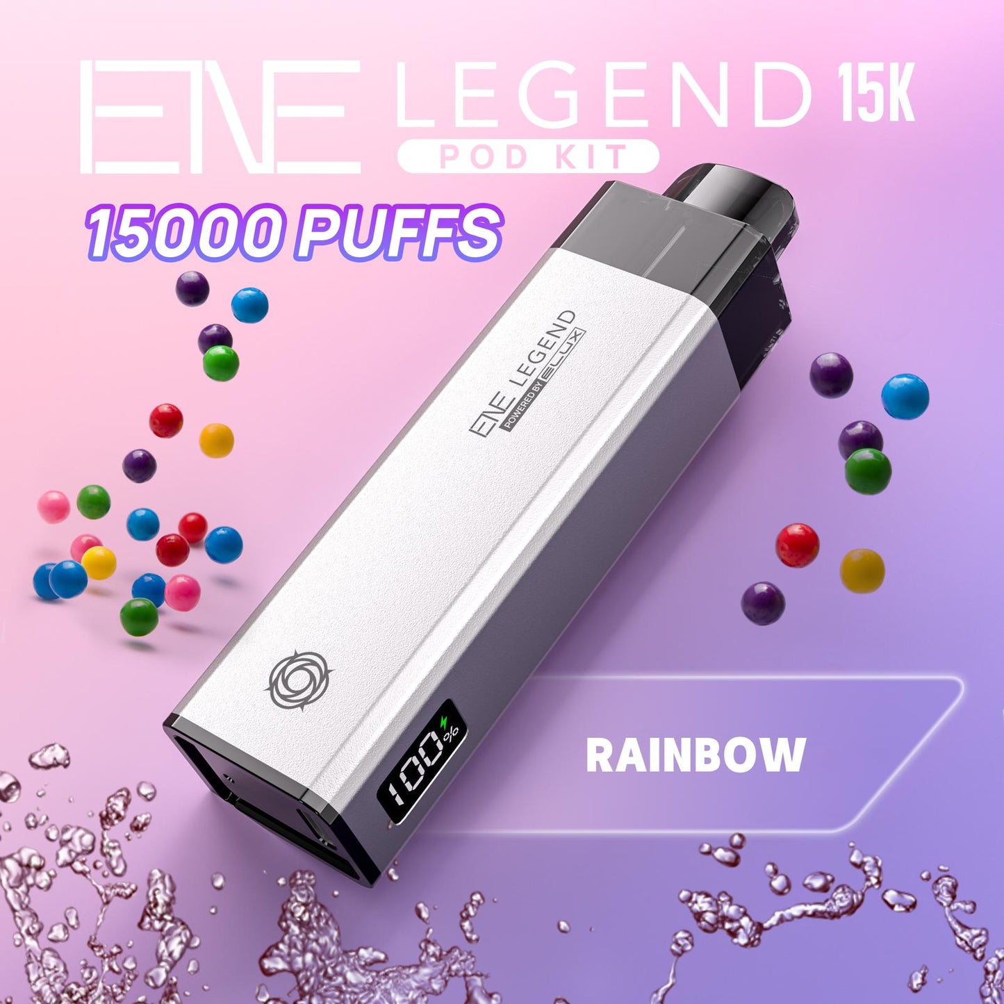 Elux ENE Legend 15k Puffs Prefilled Pod Kit Box of 5, Rainbow Flavour