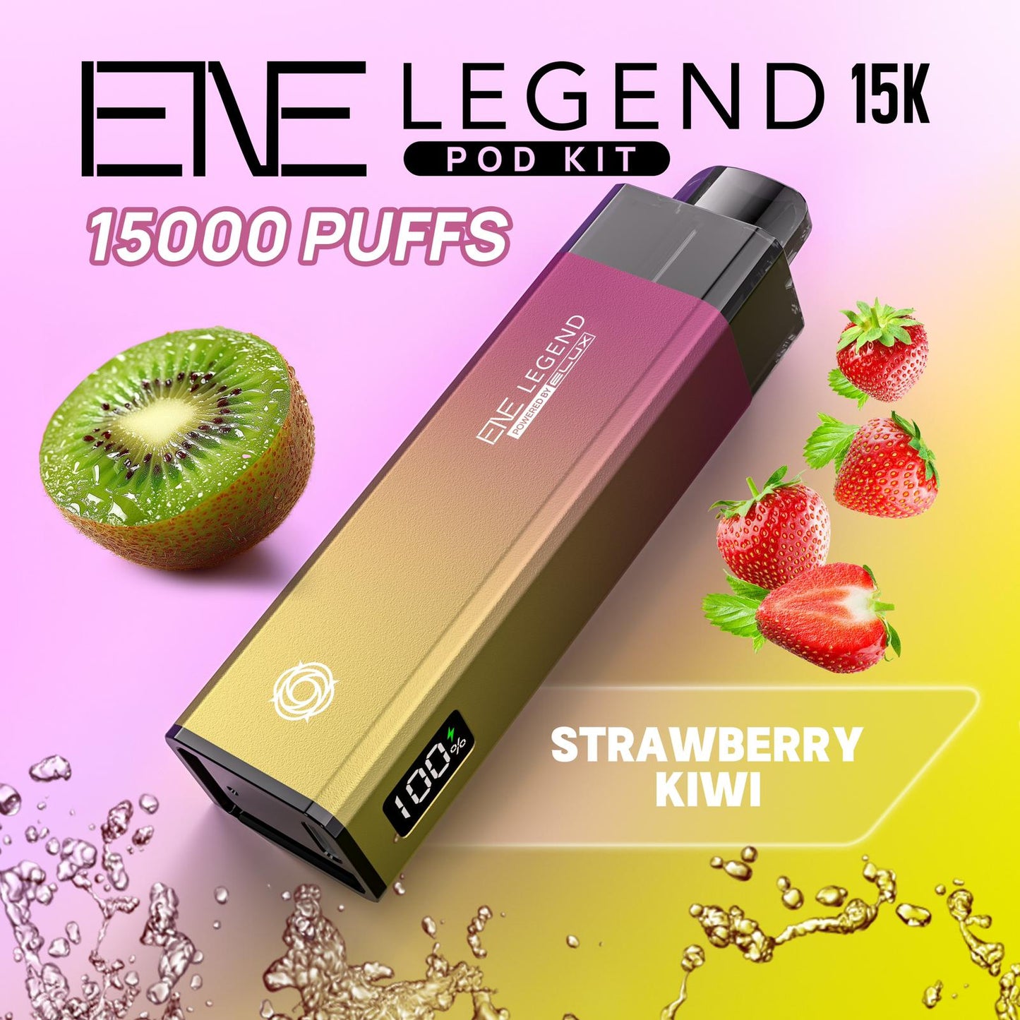 Elux ENE Legend 15k Puffs Prefilled Pod Kit Box of 5, Strawberry Kiwi Flavour