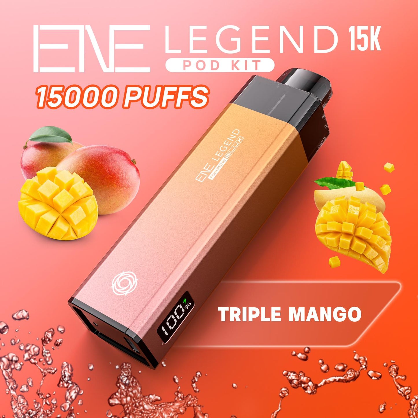 Elux ENE Legend 15k Puffs Prefilled Pod Kit Box of 5, Triple Mango Flavour